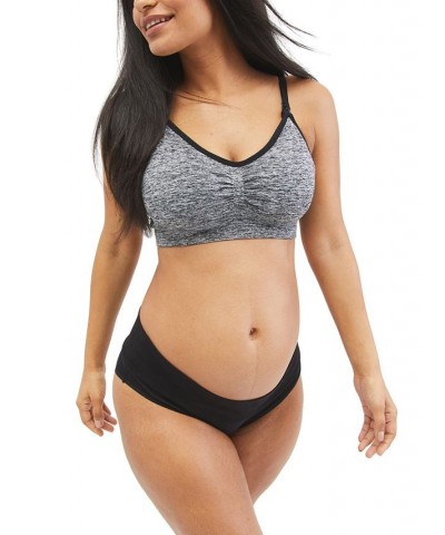 Seamless Full-Coverage Clip-Down Nursing Bra Black Heather Space Dye $17.40 Bras