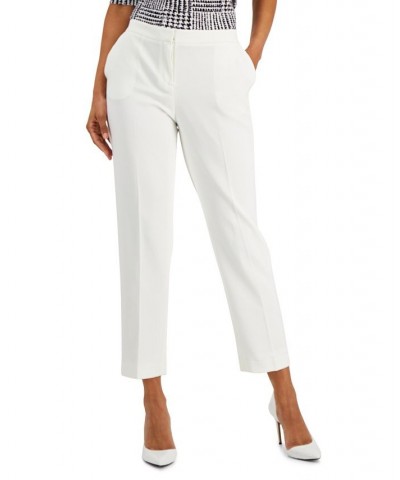 Slim Straight-Leg Elastic-Back Pants White $39.16 Pants