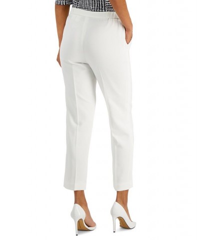 Slim Straight-Leg Elastic-Back Pants White $39.16 Pants