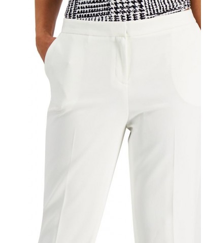 Slim Straight-Leg Elastic-Back Pants White $39.16 Pants