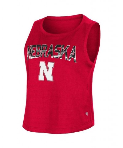 Women's Scarlet Nebraska Huskers Hang Ten Scoop Neck Cropped Tank Top Scarlet $18.89 Tops