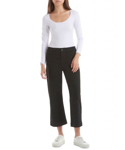 by 7 For All Mankind Women's Cropped Wide-Leg Jeans Black $46.87 Jeans