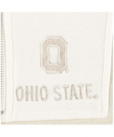 Women's Tan White Ohio State Buckeyes Color-Block Quarter-Zip Jacket Tan, White $37.40 Jackets