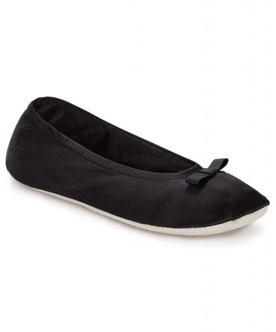 Isotoner Satin Ballerina Slippers Black $16.00 Shoes