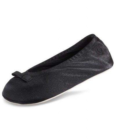 Isotoner Satin Ballerina Slippers Black $16.00 Shoes