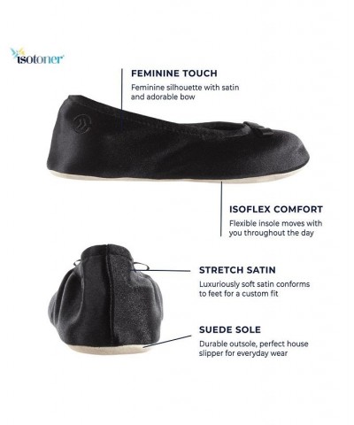 Isotoner Satin Ballerina Slippers Black $16.00 Shoes