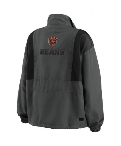 Women's Charcoal Chicago Bears Popover Packable Half-Zip Jacket Charcoal $42.90 Jackets