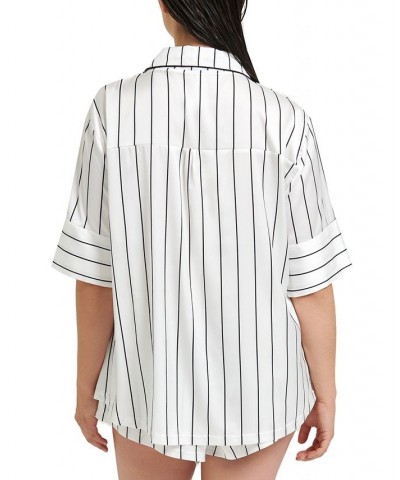 Women's Alma Striped Short Pajamas Set 41685 White/black $32.10 Sleepwear