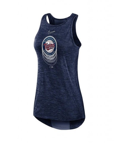 Women's Navy Minnesota Twins Logo Fade High Neck Performance Tank Top Navy $23.00 Tops