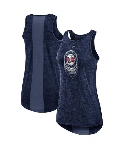 Women's Navy Minnesota Twins Logo Fade High Neck Performance Tank Top Navy $23.00 Tops