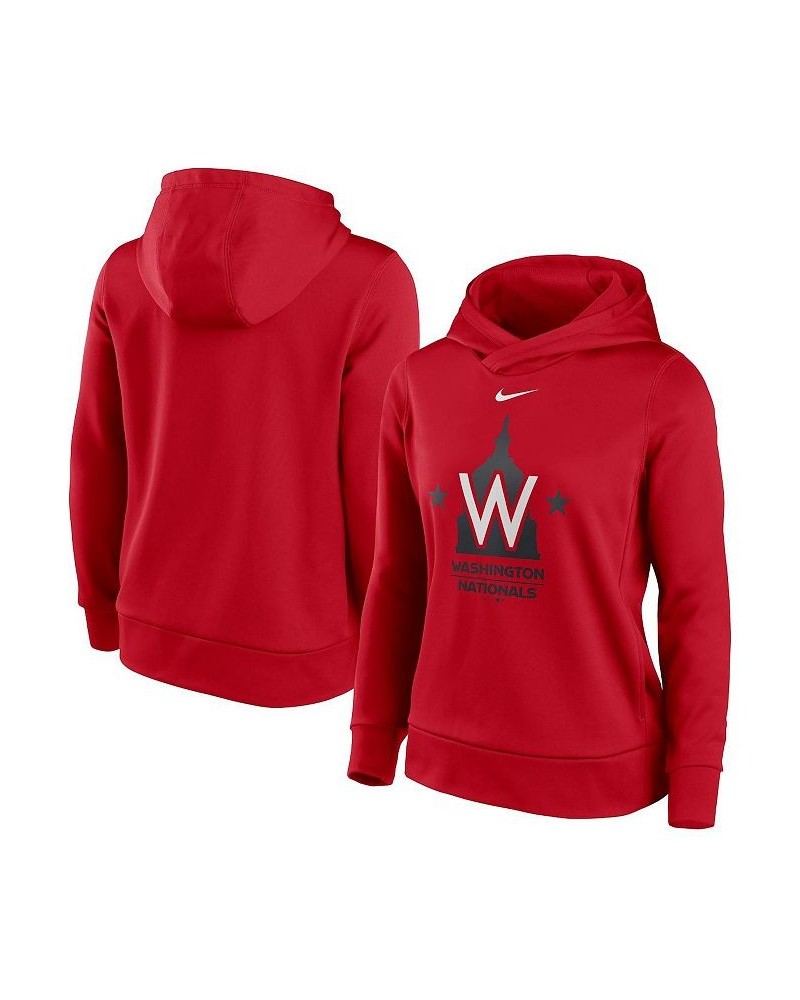 Women's Red Washington Nationals Alternate Logo Performance Pullover Hoodie Red $36.90 Sweatshirts