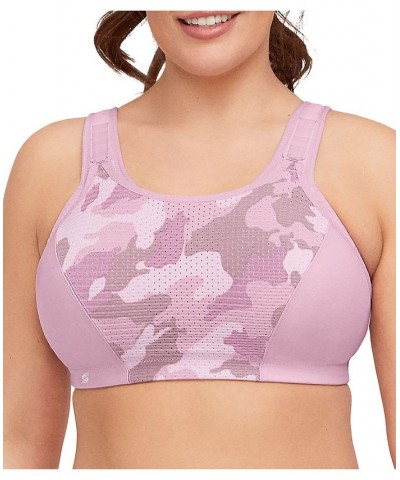 Women's Full Figure Plus Size Adjustable Wirefree Sports Bra Pink $21.91 Bras