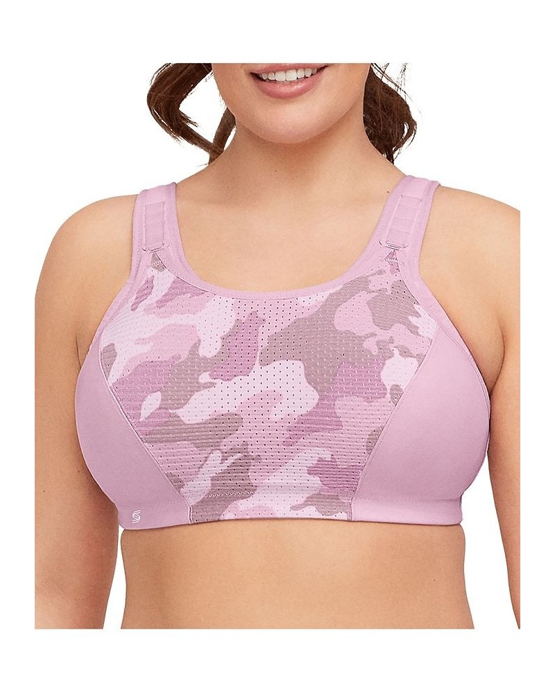 Women's Full Figure Plus Size Adjustable Wirefree Sports Bra Pink $21.91 Bras