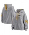 Women's Gray Pittsburgh Steelers Full-Zip Hoodie Gray $46.79 Sweatshirts