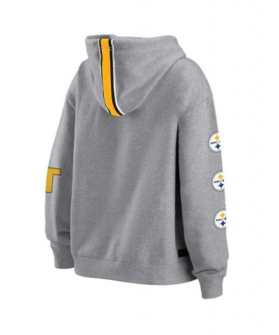 Women's Gray Pittsburgh Steelers Full-Zip Hoodie Gray $46.79 Sweatshirts