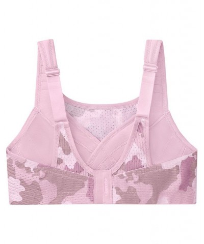 Women's Full Figure Plus Size Adjustable Wirefree Sports Bra Pink $21.91 Bras