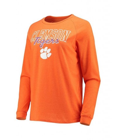 Women's Orange Gray Clemson Tigers Raglan Long Sleeve T-shirt and Shorts Sleep Set Orange, Gray $33.14 Pajama