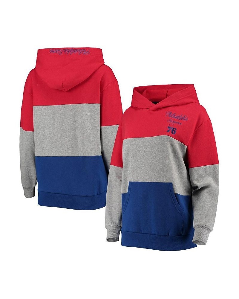 Women's Gray and Royal Philadelphia 76ers Assist Colorblock Pullover Hoodie Gray, Royal $31.50 Sweatshirts