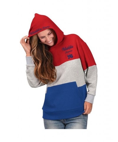 Women's Gray and Royal Philadelphia 76ers Assist Colorblock Pullover Hoodie Gray, Royal $31.50 Sweatshirts