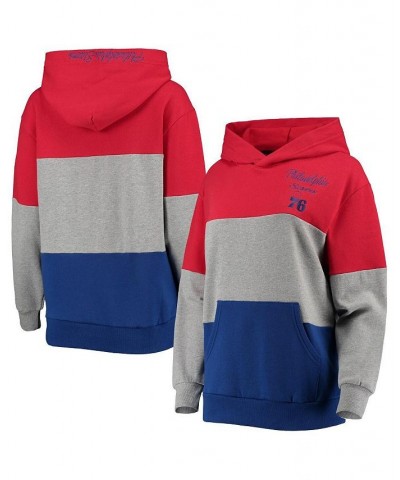 Women's Gray and Royal Philadelphia 76ers Assist Colorblock Pullover Hoodie Gray, Royal $31.50 Sweatshirts