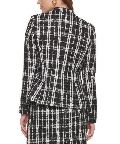 Petite Tweed Angled-Front Open Blazer Black Multi $36.34 Jackets