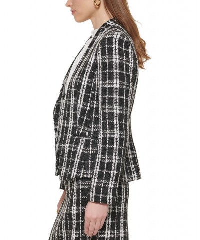 Petite Tweed Angled-Front Open Blazer Black Multi $36.34 Jackets