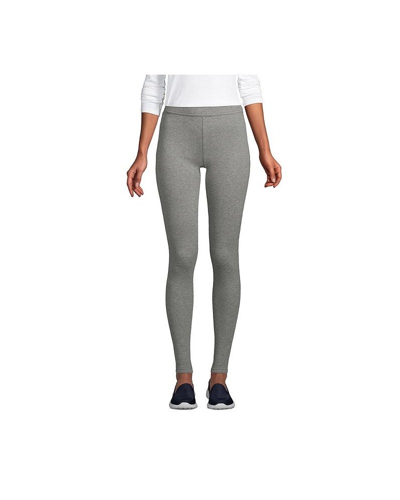 Women's Petite High Rise Serious Sweats Fleece Lined Pocket Leggings Gray $32.18 Pants