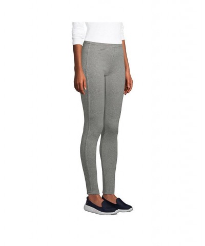 Women's Petite High Rise Serious Sweats Fleece Lined Pocket Leggings Gray $32.18 Pants