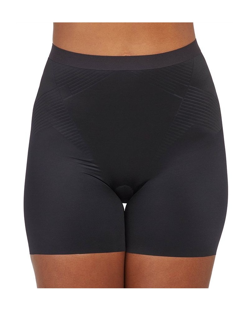 Women's Thinstincts 2.0 High-Waisted Mid-Thigh Girl Shorts Very Black $29.76 Shapewear