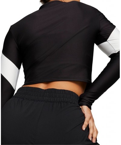 Women's Fit Eversculpt Quarter-Zip Long-Sleeve Top Puma Black $19.48 Tops