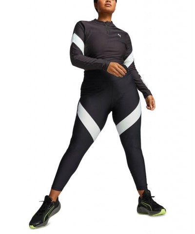 Women's Fit Eversculpt Quarter-Zip Long-Sleeve Top Puma Black $19.48 Tops