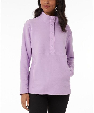 Women's Fleece Half-Snap Top Regal Orchid $12.06 Tops