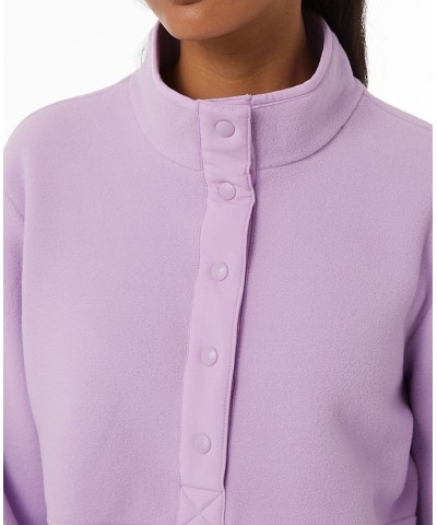 Women's Fleece Half-Snap Top Regal Orchid $12.06 Tops