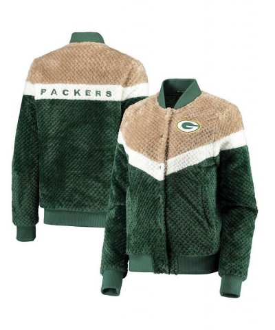 Women's Green Cream Green Bay Packers Riot Squad Sherpa Full-Snap Jacket Green, Cream $67.20 Jackets